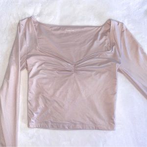 Pink Ruched Ballet Long Sleeve Top